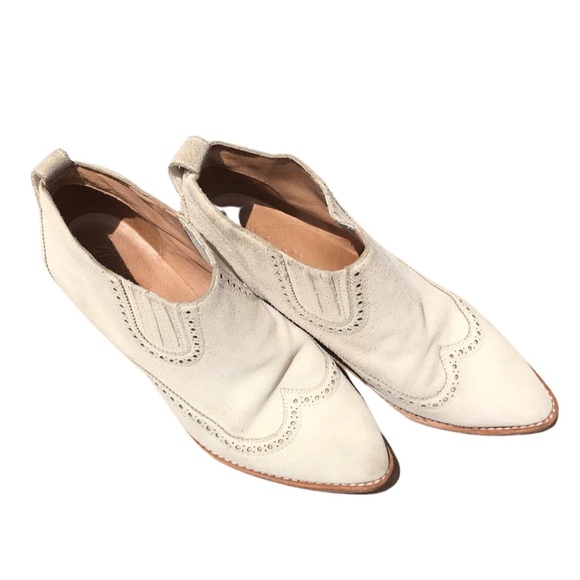 Madewell pointed toe leather cream/white ankle boots - Picture 3 of 5